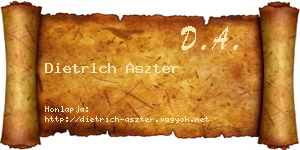 Dietrich Aszter névjegykártya